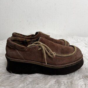 BC Footwear VTG Like Wow Y2k 90's Square Toe Chunky Platform Sz 7 Oxford Brown